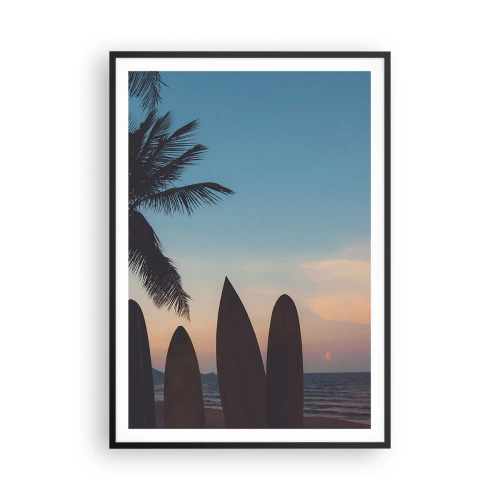 Poster in einem schwarzem Rahmen - Morgen wird es auch lustig - 70x100 cm