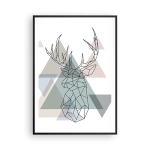 Poster in einem schwarzem Rahmen - In einem geometrischen Wald - 70x100 cm