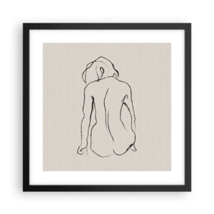 Poster in einem schwarzem Rahmen - Mädchenakt - 40x40 cm