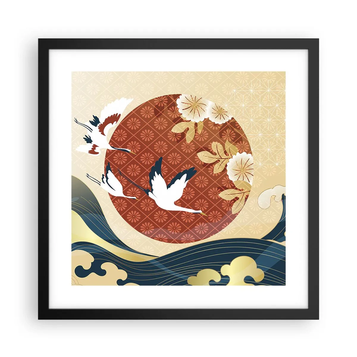 Poster in einem schwarzem Rahmen - Japanisches Märchen - 40x40 cm