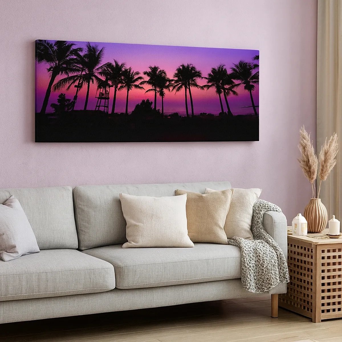 Bild auf Leinwand - Leinwandbild - Abend unter Palmen - 30x30 cm