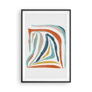 Poster in einem schwarzem Rahmen - Abstraktion mit einem freundlichen Lächeln - 61x91 cm