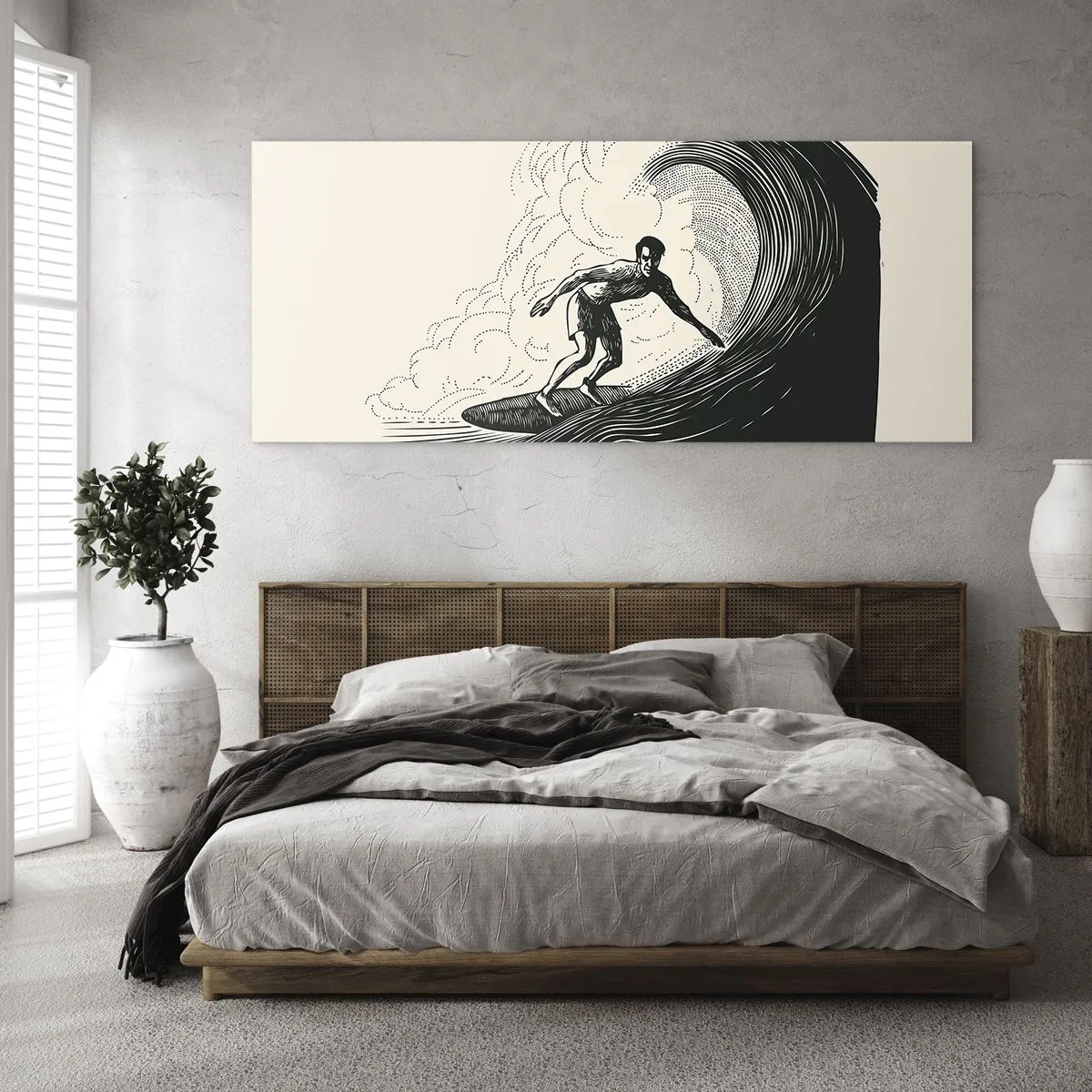 Glasbild - Bild auf glas - König der Welle - 100x40 cm