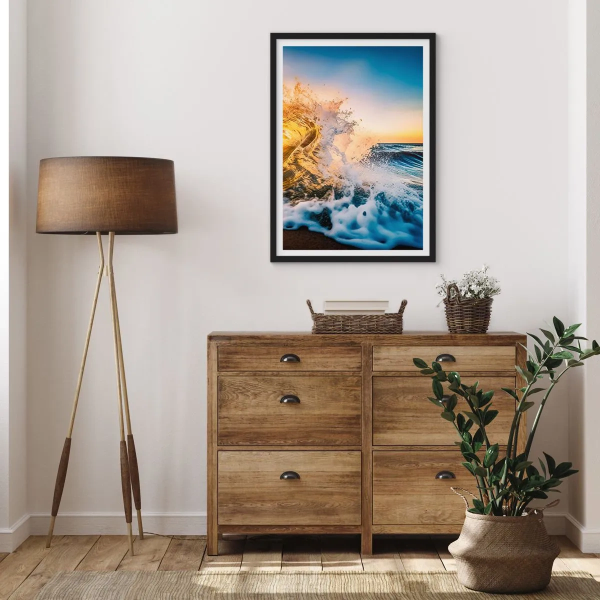 Poster in einem schwarzem Rahmen - Spaß im Sand - 30x40 cm