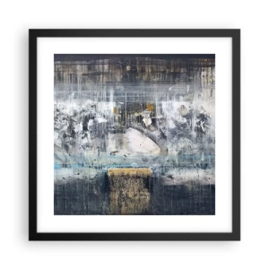 Poster in einem schwarzem Rahmen - Wie auf Eis, wie nach Dezember - 40x40 cm