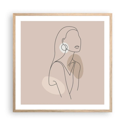 Poster in einem Rahmen aus heller Eiche - Mädchenhafte Ikone - 60x60 cm