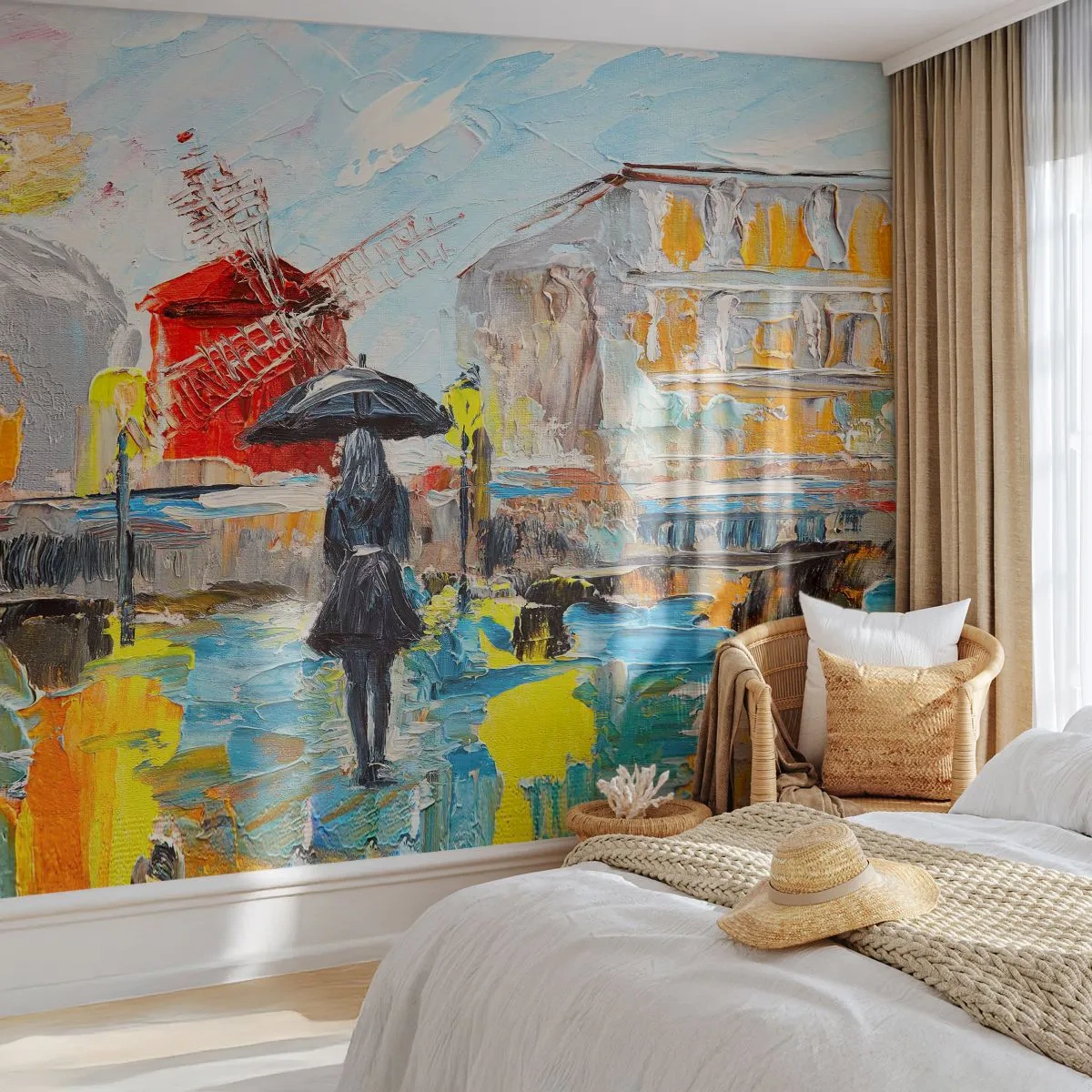 Fototapete Premium Sand - Pariser Legenden - Frau, Paris, Stadt - 250x175 cm