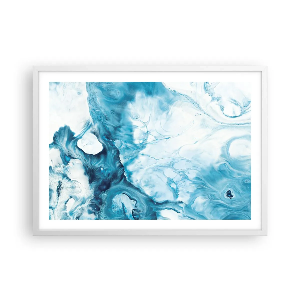 Poster in einem weißen Rahmen - Blaues Konzert - 70x50 cm