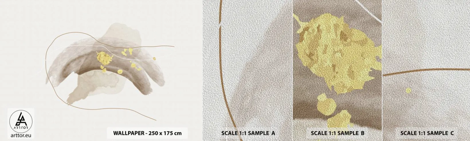 Fototapeten Muster Premium Sand - Im Weltraum begegnet - Abstraktion, Stück, Modernes Muster - 100x30 cm
