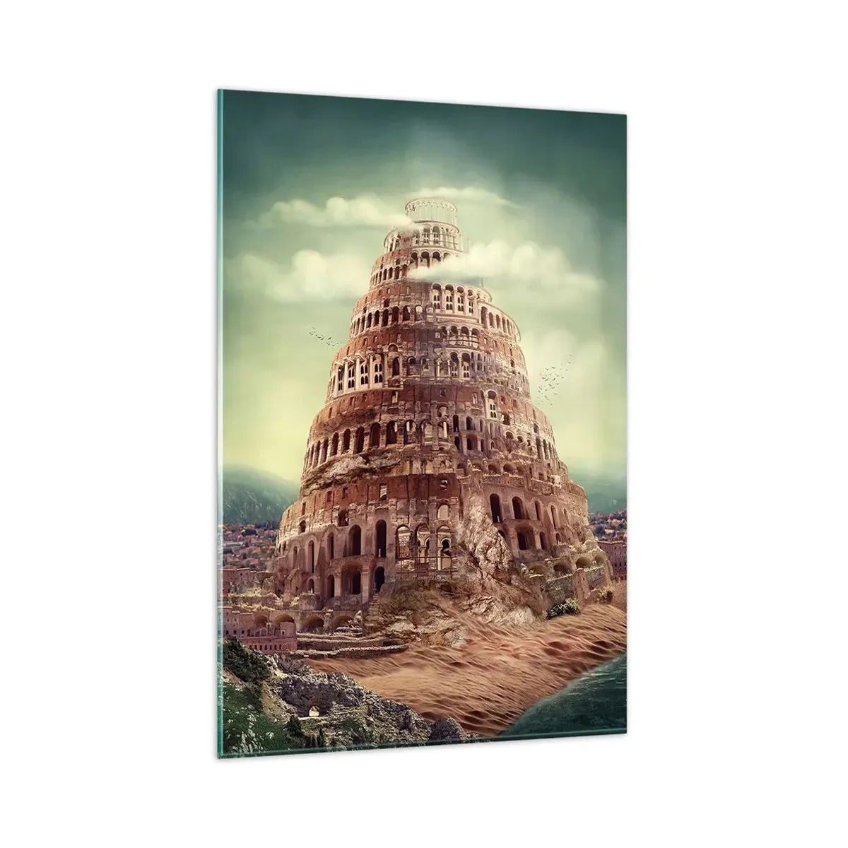Glasbild - Bild auf glas - Turm von Babylon - 80x120 cm