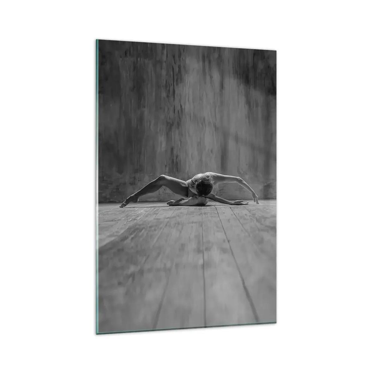 Glasbild - Bild auf glas - Eine Tänzerin in künstlerischer Pose - 80x120cm - Symmetrie gefunden - Moderne Wanddekoration für Wohnzimmer und Schlafzimmer ARTTOR