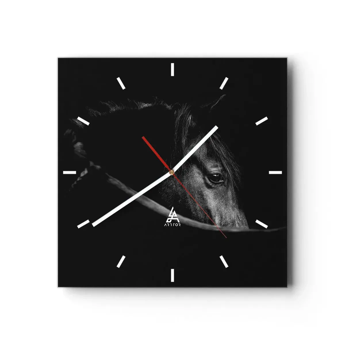 Wanduhr - Glasuhr - Schwarzer Prinz - 40x40 cm