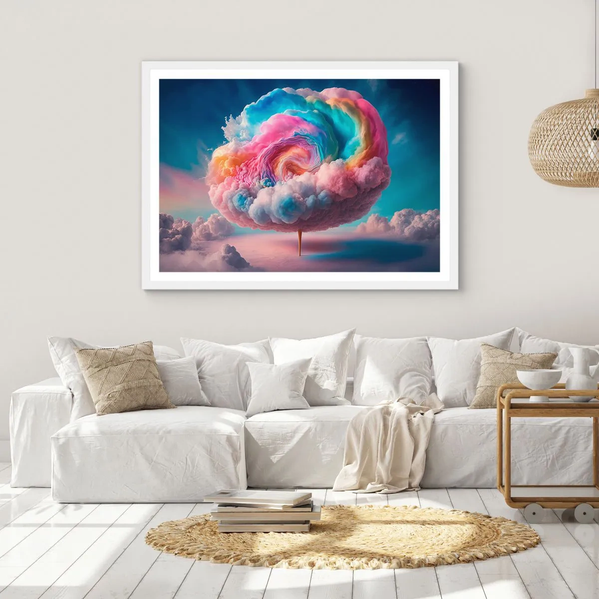 Poster in einem weißen Rahmen - Traum von einem Vergnügungspark - 70x50 cm