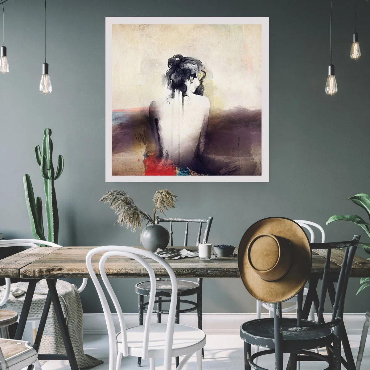 Poster - Glatte Linien, ovale Formen - 30x30 cm