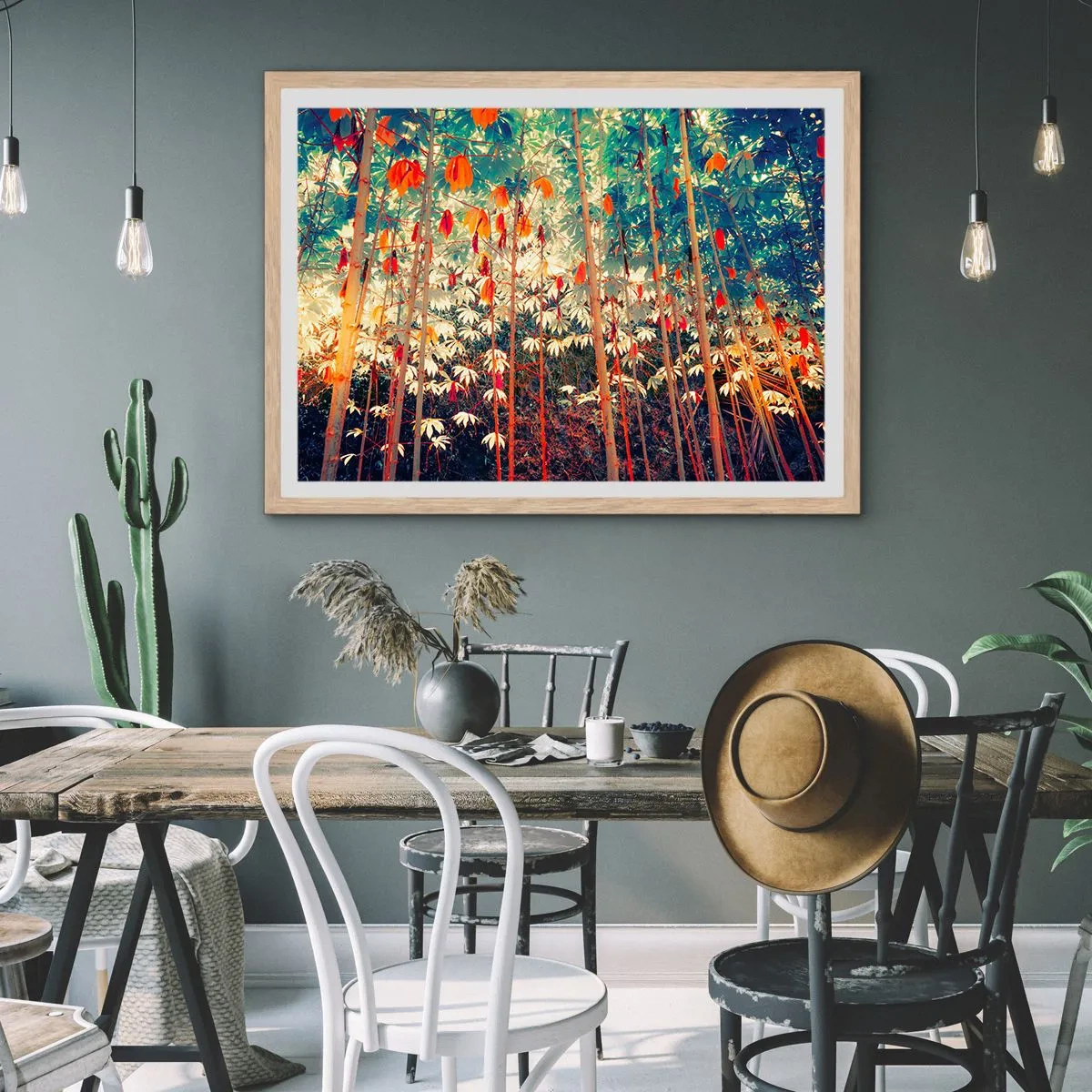 Poster in einem Rahmen aus heller Eiche - Das geheime Leben der Blätter - 100x70 cm