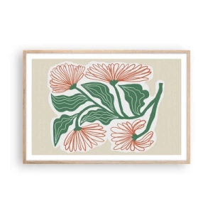 Poster in einem Rahmen aus heller Eiche - Im Folkstil und modern - 91x61 cm