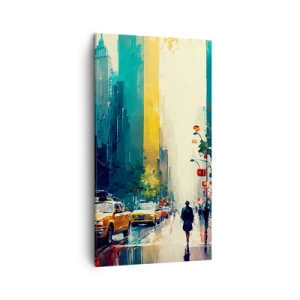 Bild auf Leinwand - Leinwandbild - New York – selbst der Regen ist hier bunt - 45x80 cm