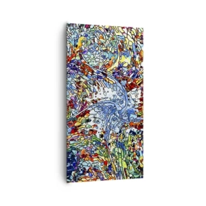 Bild auf Leinwand - Leinwandbild - Glasmalerei Wassertropfen - 65x120 cm