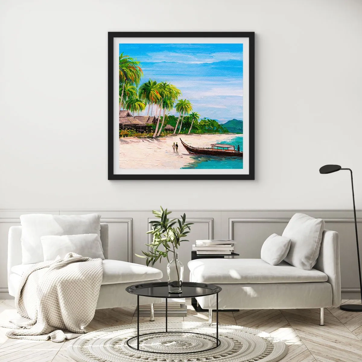 Poster in einem schwarzem Rahmen - Exotischer Traum - 60x60 cm