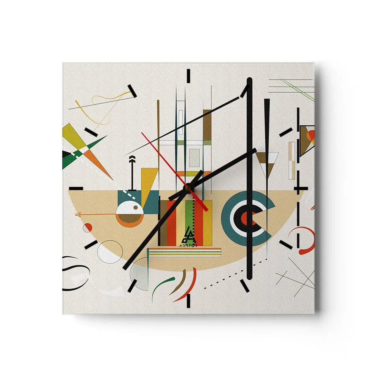 Wanduhr - Glasuhr - Und die Welt lacht - 40x40 cm