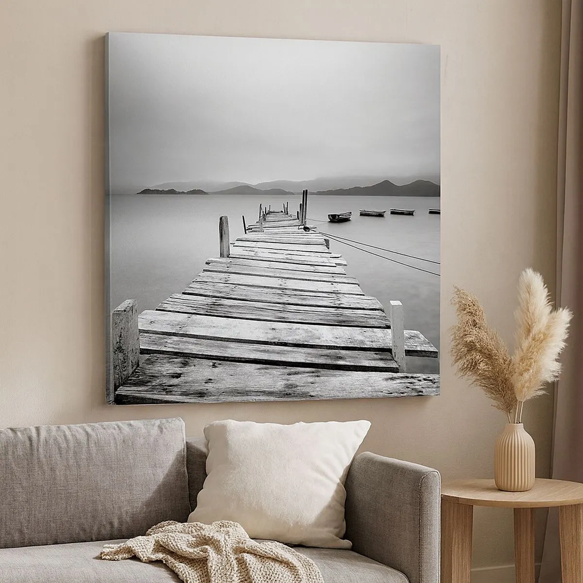 Bild auf Leinwand - Leinwandbild - Hinter den Bergen, jenseits der Meere - 30x30 cm