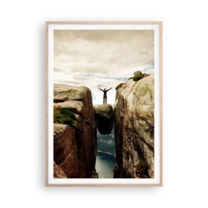 Poster in einem Rahmen aus heller Eiche - Wie geht's mir?! - 70x100 cm