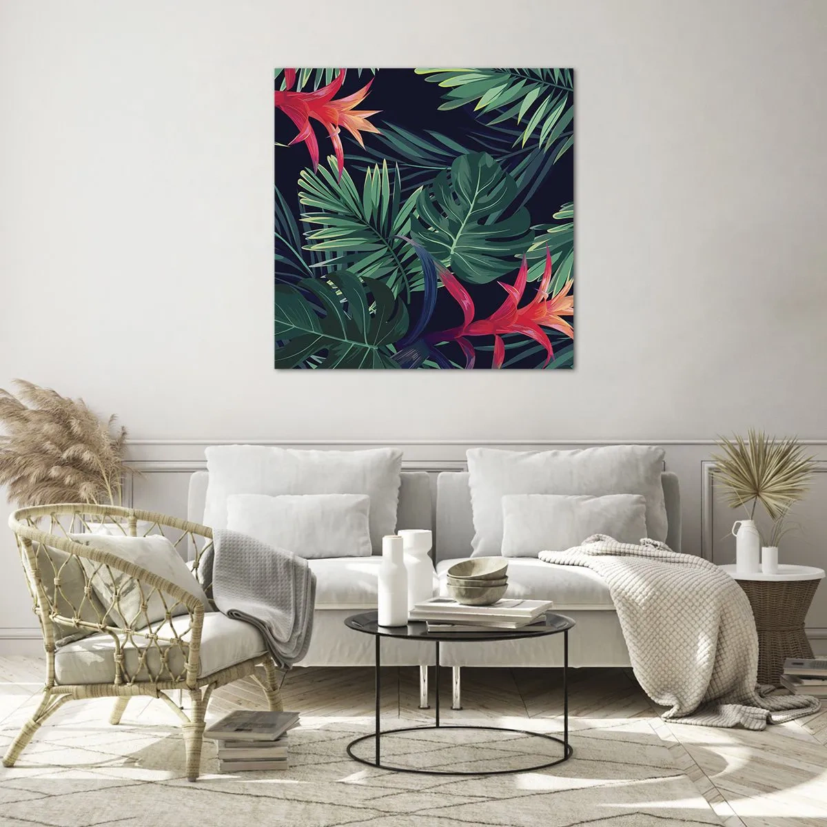 Glasbild - Bild auf glas - Im Grünen in Flammen gehen - 60x60 cm