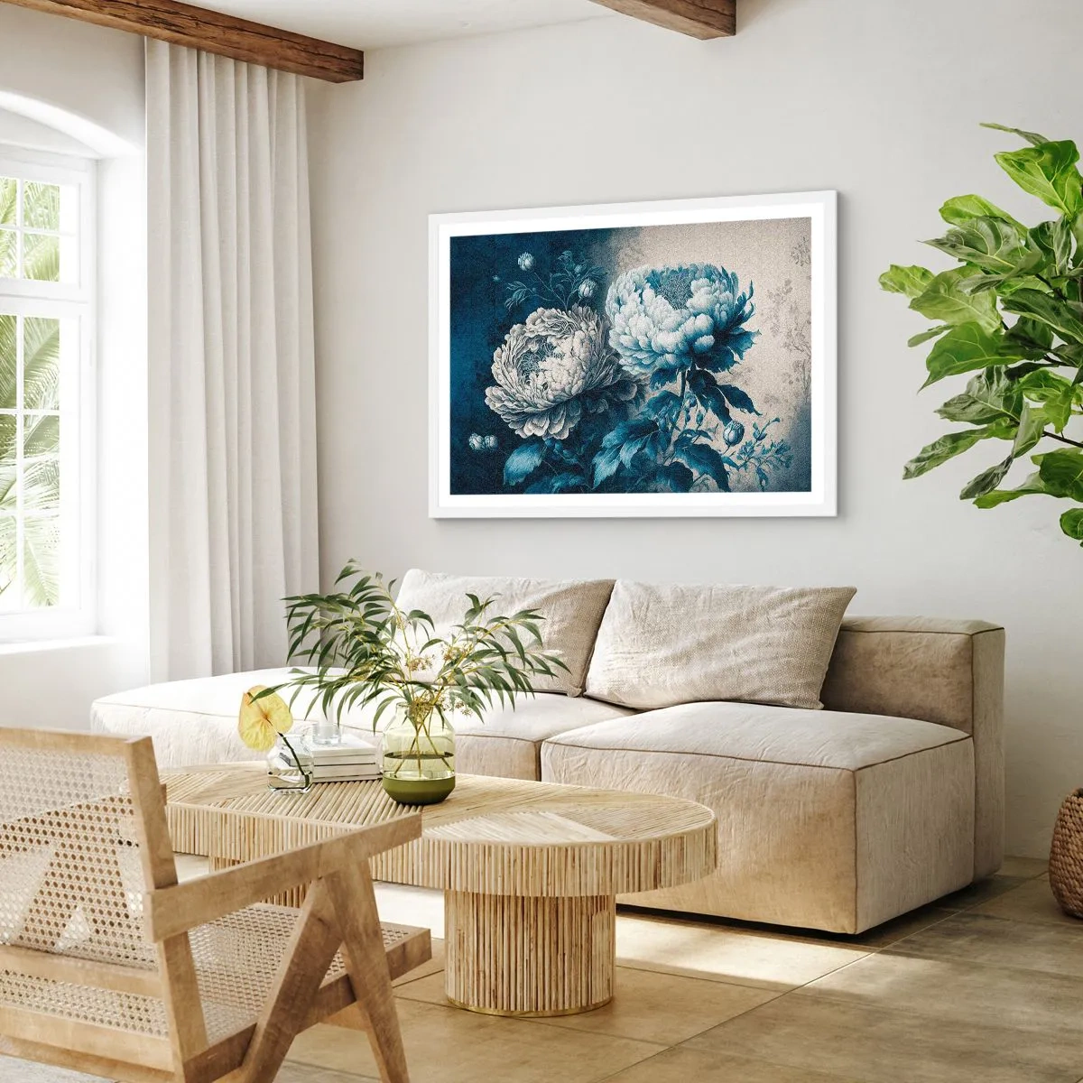 Poster in einem weißen Rahmen - Passendes Paar - 100x70 cm