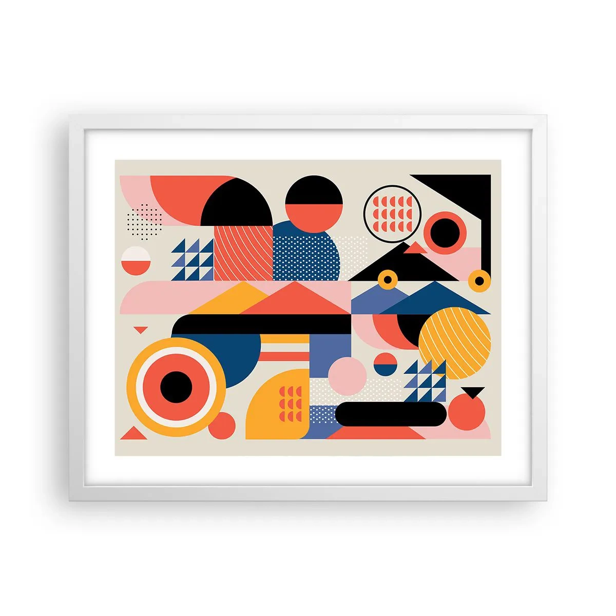 Poster in einem weißen Rahmen - Komposition: Na, los, spiel! - 50x40 cm