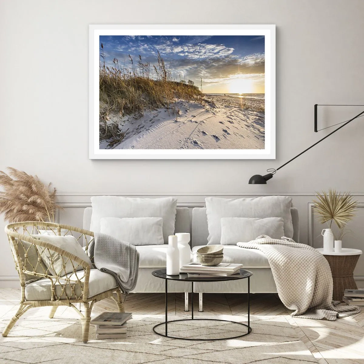 Poster in einem weißen Rahmen - Einladung zu einem Spaziergang - 40x30 cm