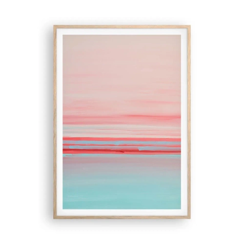 Poster in einem Rahmen aus heller Eiche - Abstraktion im Morgengrauen - 70x100 cm