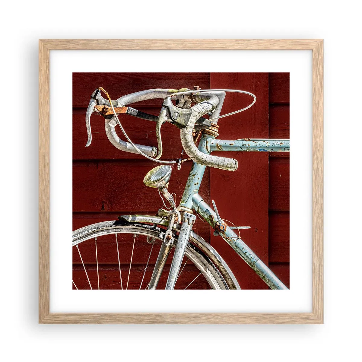 Poster in einem Rahmen aus heller Eiche - Geschaffen um zu siegen - 40x40 cm