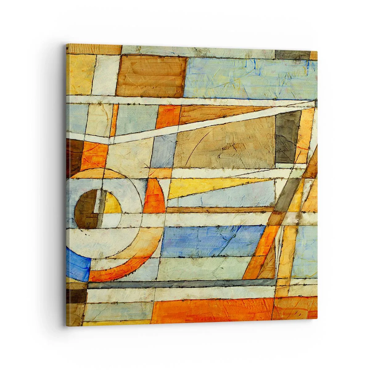 Bild auf Leinwand - Leinwandbild - Kubismus auf der Baustelle - 70x70 cm