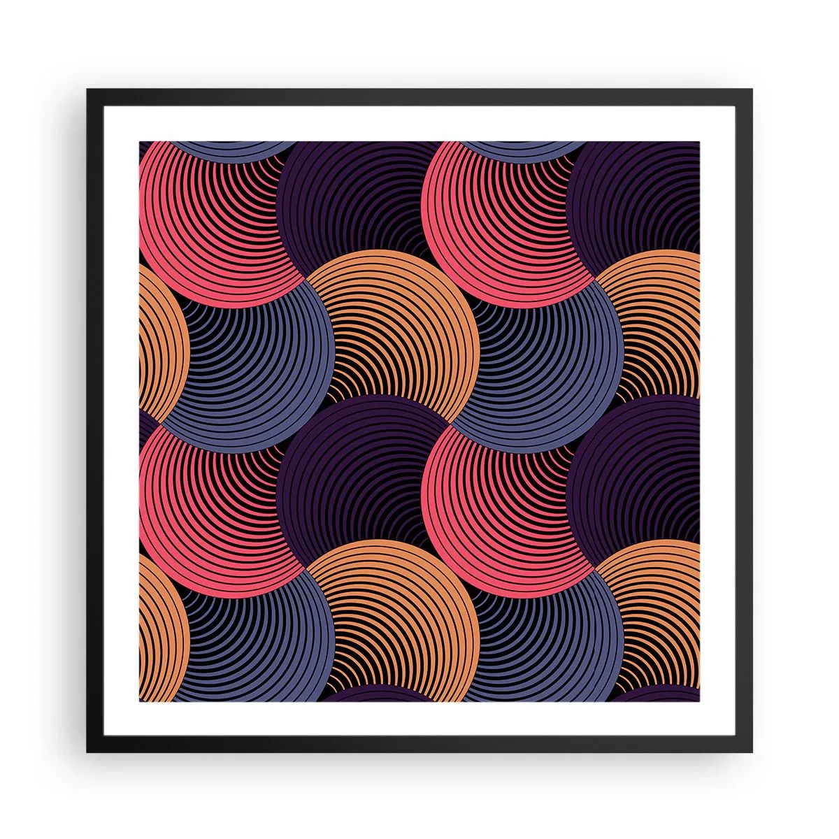 Poster in einem schwarzem Rahmen - Im kreisenden Rhythmus - 60x60 cm