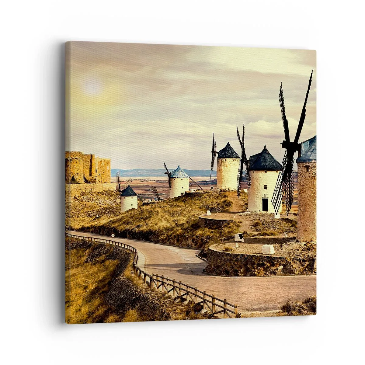 Bild auf Leinwand - Leinwandbild - Don Quijote kommt gleich - 40x40 cm