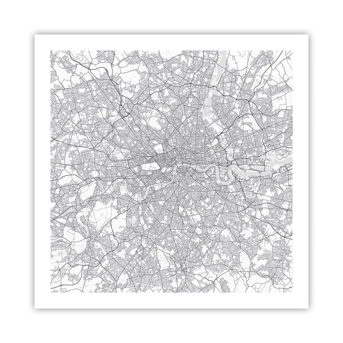Poster - Karte des Labyrinths von London - 60x60 cm