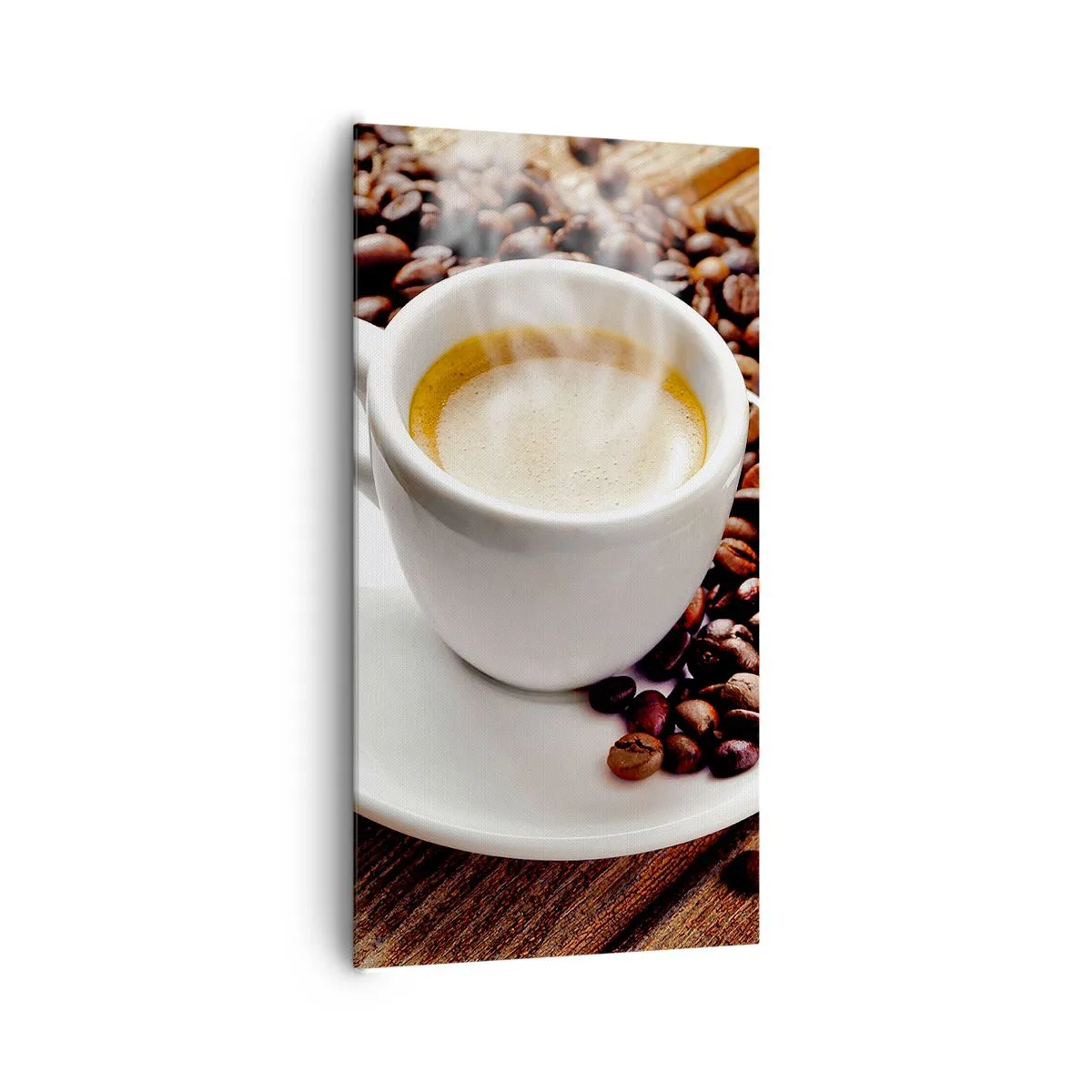 Bild auf Leinwand - Leinwandbild - Kaffee auf der Bank - 65x120 cm