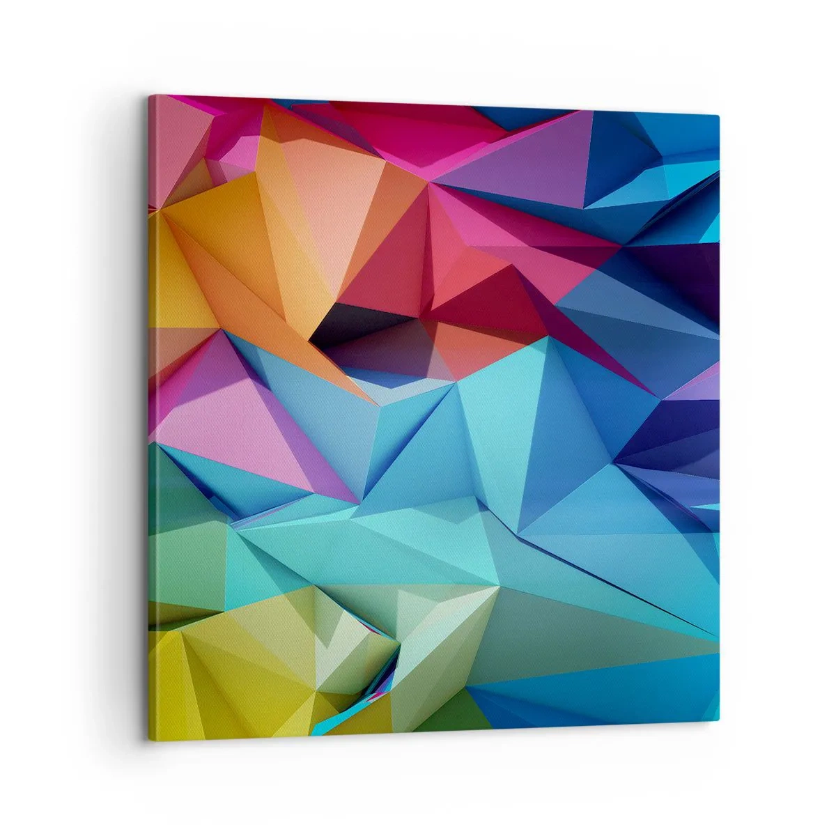 Bild auf Leinwand - Leinwandbild - Regenbogen-Origami - 60x60 cm