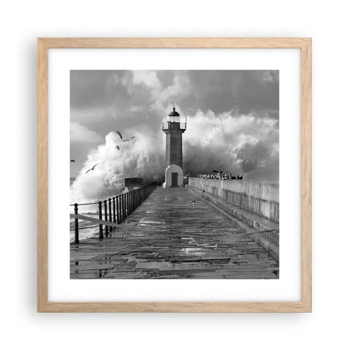 Poster in einem Rahmen aus heller Eiche - Furchtlos - 40x40 cm