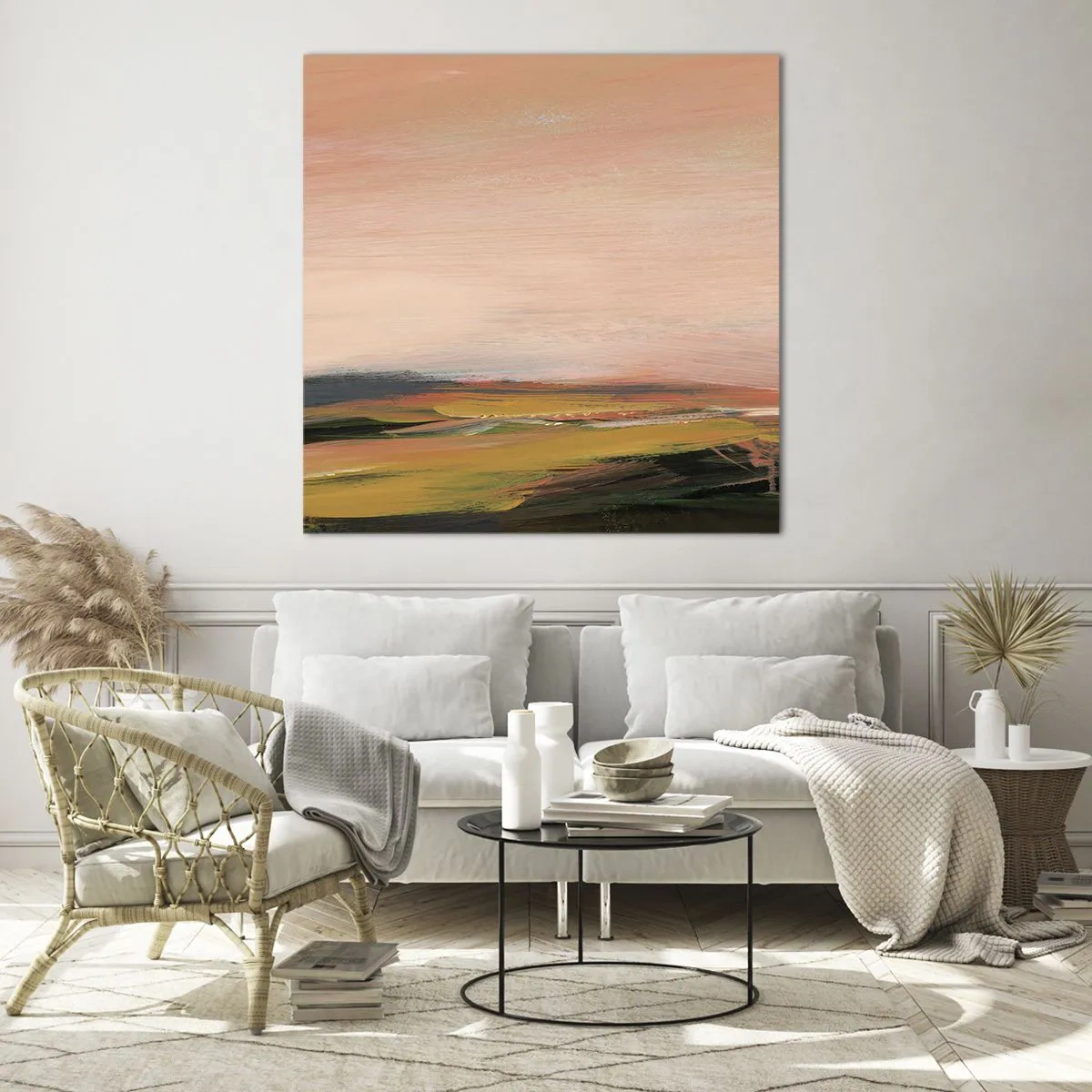 Glasbild - Bild auf glas - In Rosatönen - 30x30 cm