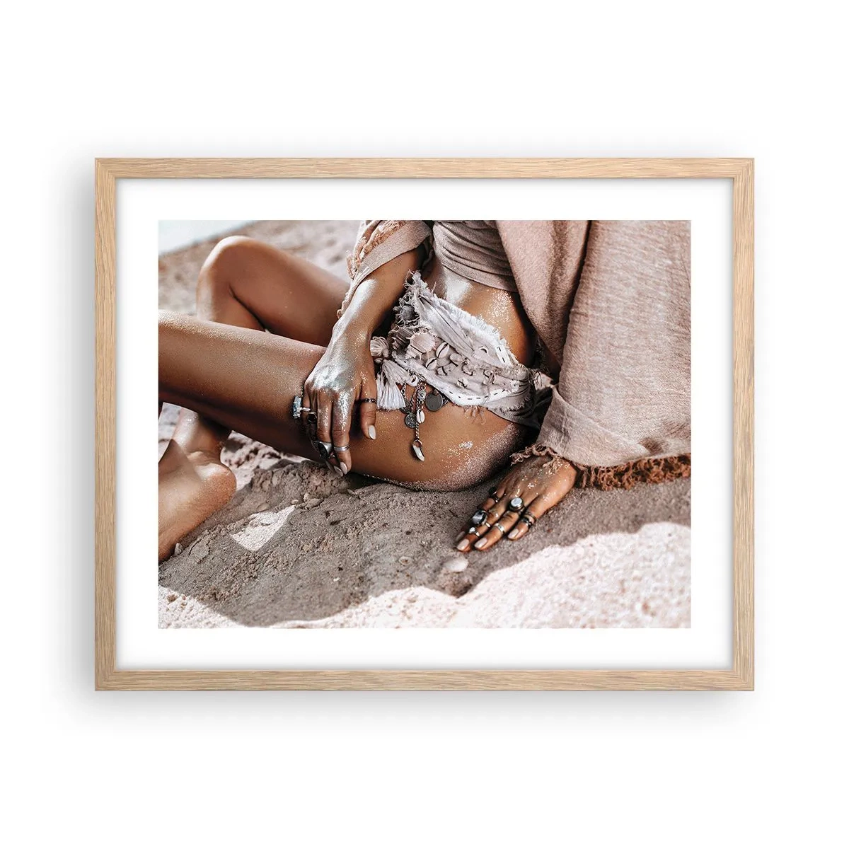 Poster in einem Rahmen aus heller Eiche - Von den Wellen geworfen? - 50x40 cm
