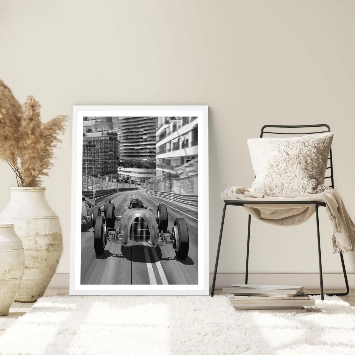 Poster in einem weißen Rahmen - Vor langer Zeit in Monte Carlo - 70x100 cm