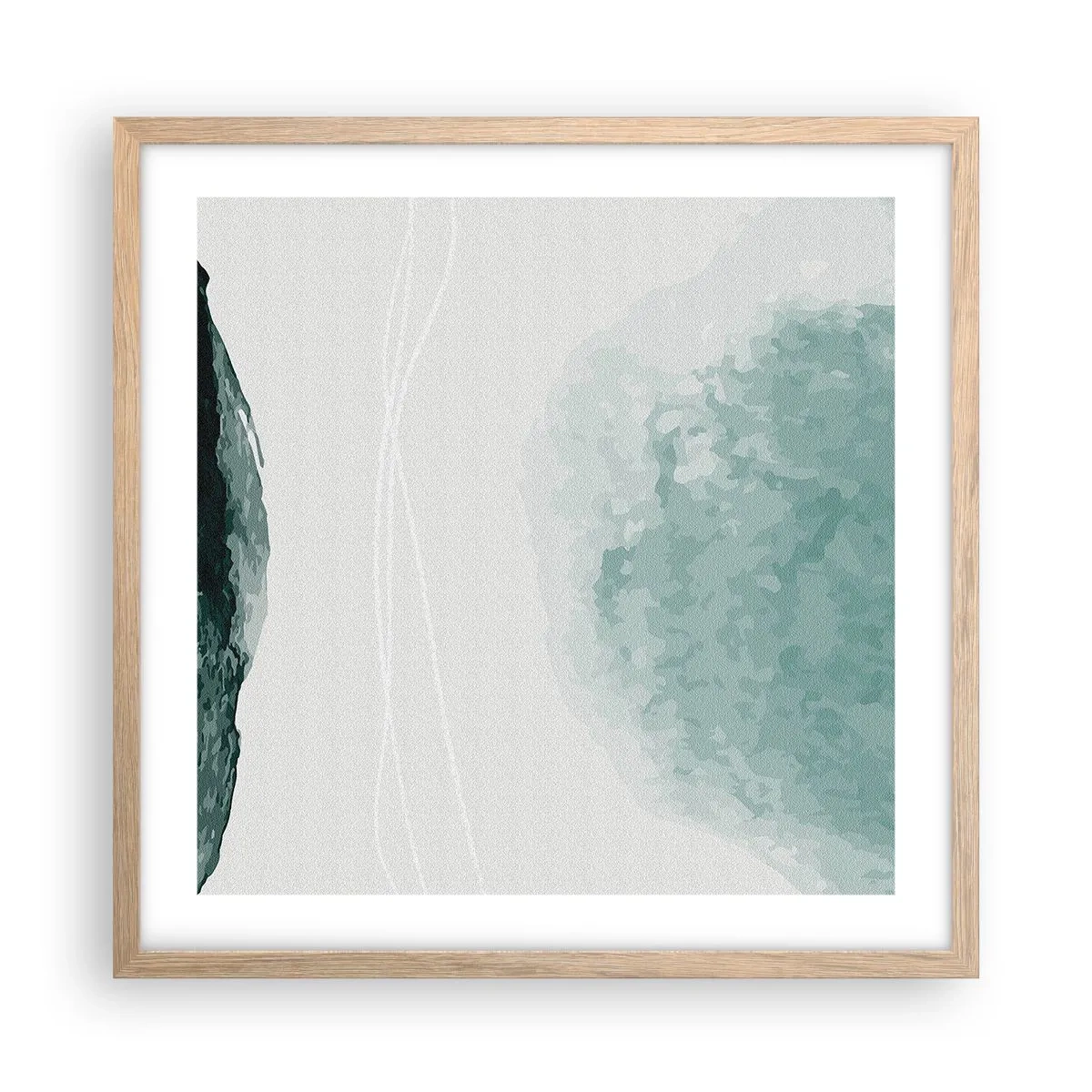 Poster in einem Rahmen aus heller Eiche - Begegnung mit Nebel - 50x50 cm