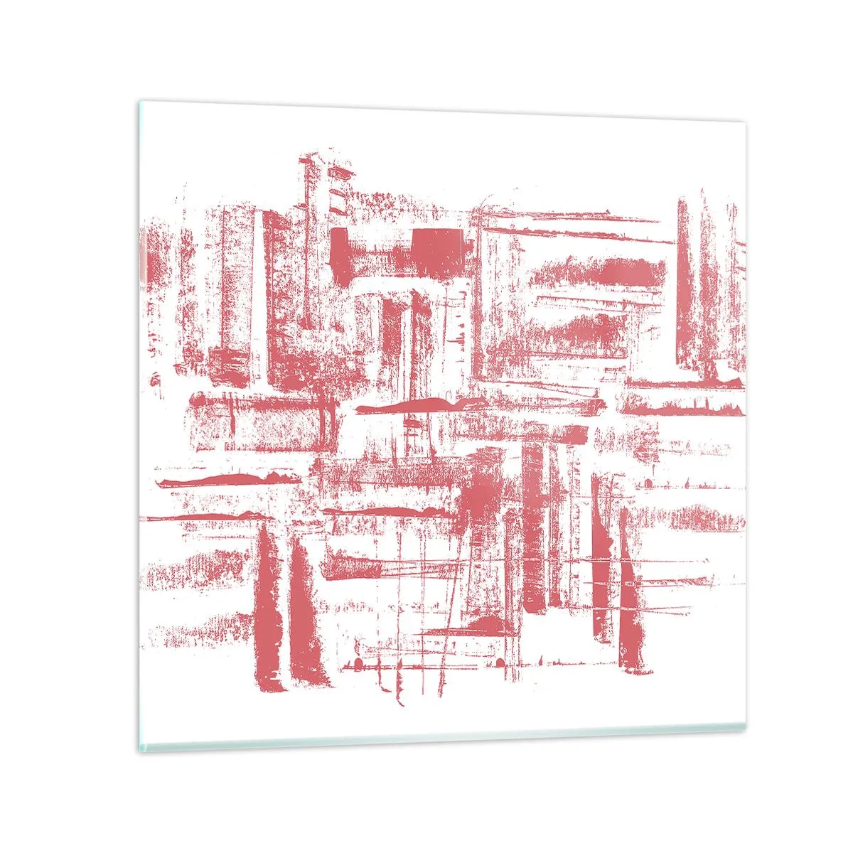 Glasbild - Bild auf glas - Die rote Stadt - 50x50 cm