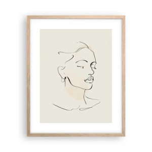 Poster in einem Rahmen aus heller Eiche - Eine bestimmte Linie - 40x50 cm