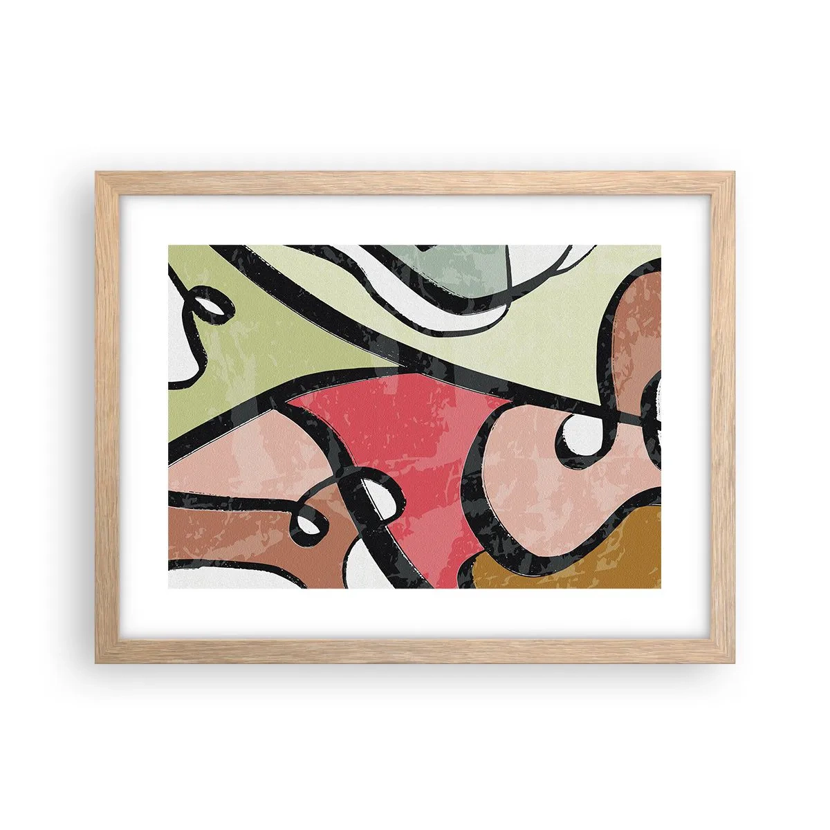 Poster in einem Rahmen aus heller Eiche - Pirouetten unter Farben - 40x30 cm