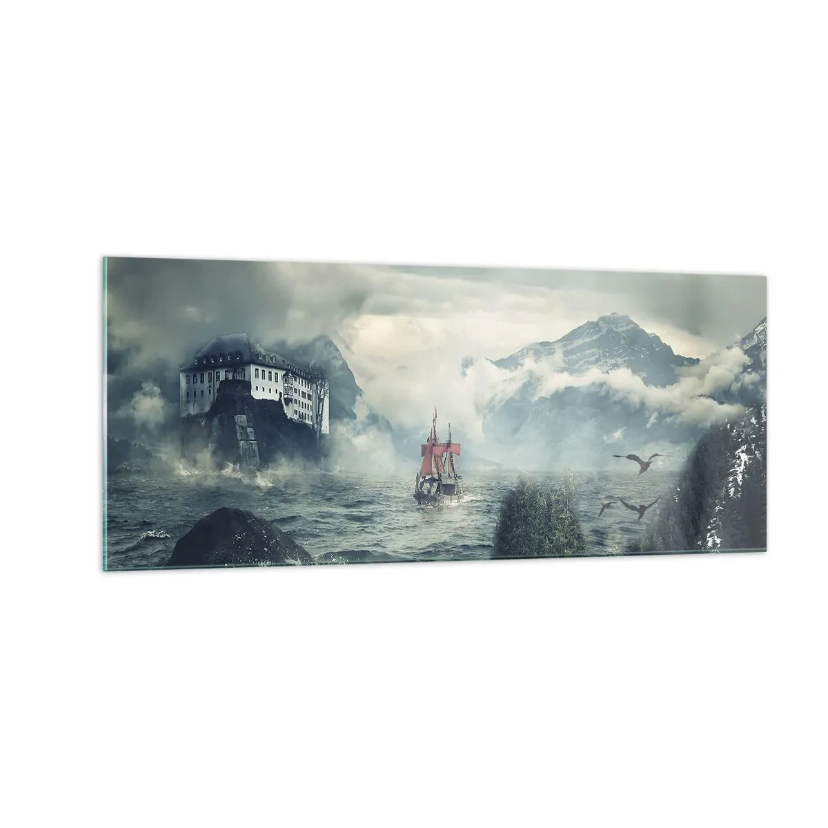 Glasbild - Bild auf glas - In magischen Gewässern - 100x40 cm