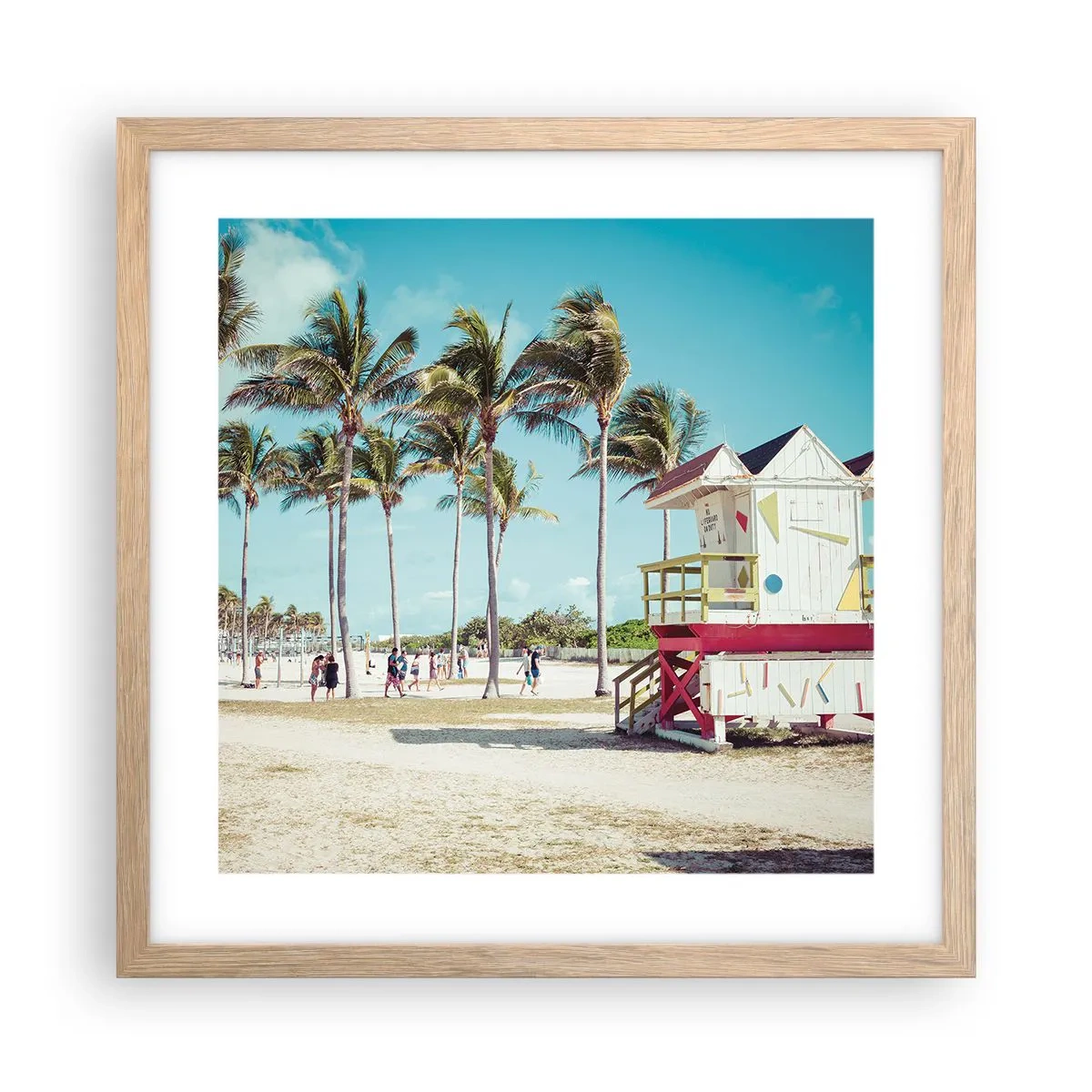 Poster in einem Rahmen aus heller Eiche - Dir steht ein schöner Tag bevor - 40x40 cm