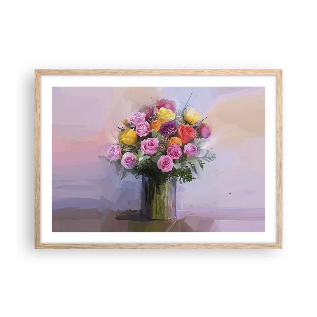 Poster in einem Rahmen aus heller Eiche - Festgehaltene Schönheit - 70x50 cm