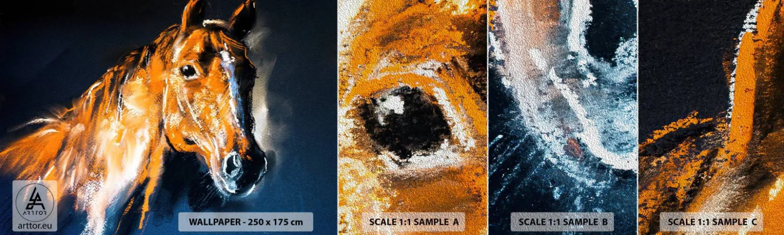 Fototapeten Muster Premium Sand - Also was, gehst du? - Tiere, Pferd, Stute - 100x30 cm